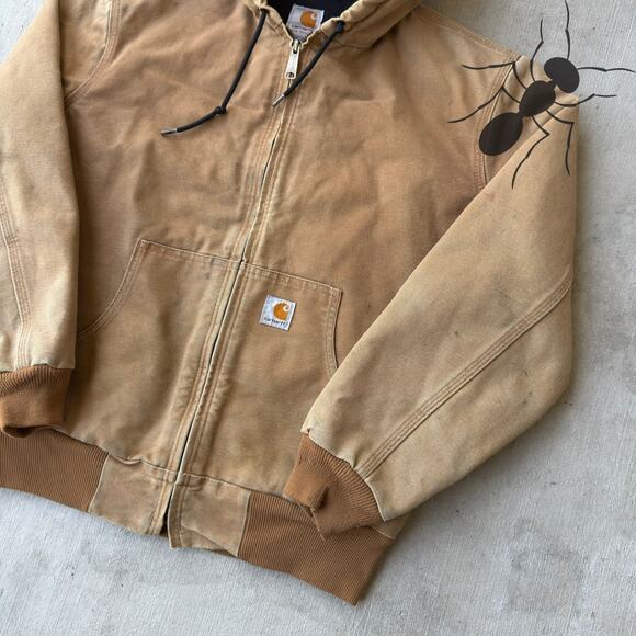 Carhartt WOMENS WJ130 BRN brown hooded work wear jacket - Picture 3 of 8